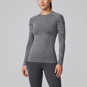 FIGS Womens Graphite Salta Seamless Long Sleeve Underscrub Top W22KW1010 Size XS
